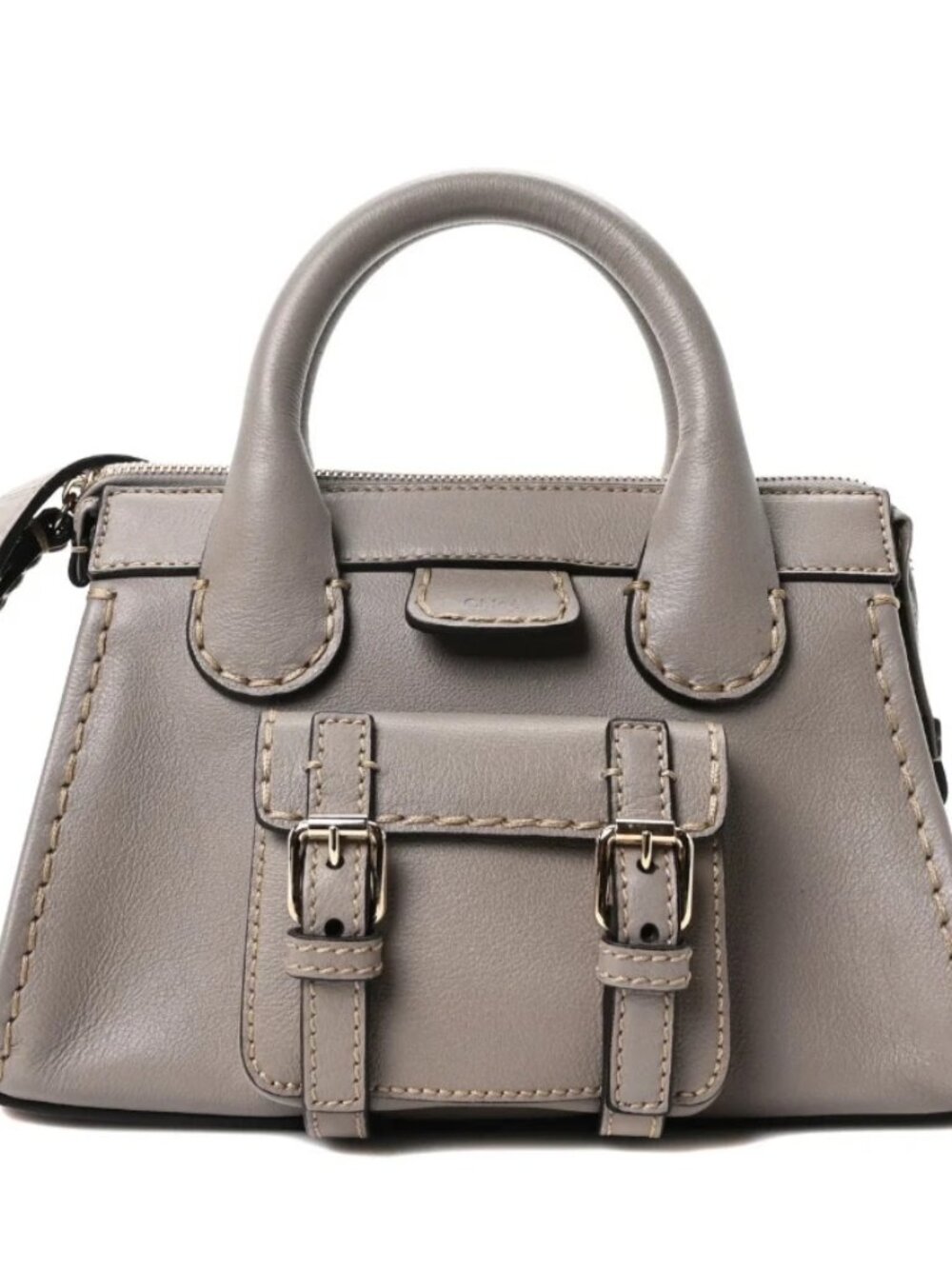 Chloe Buffalo Mini Edith Bag Cashmere Grey Satchel Crossbody Phoebe Philo